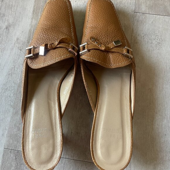 Stuart Weitzman Leather Tan Mules - Picture 3 of 7